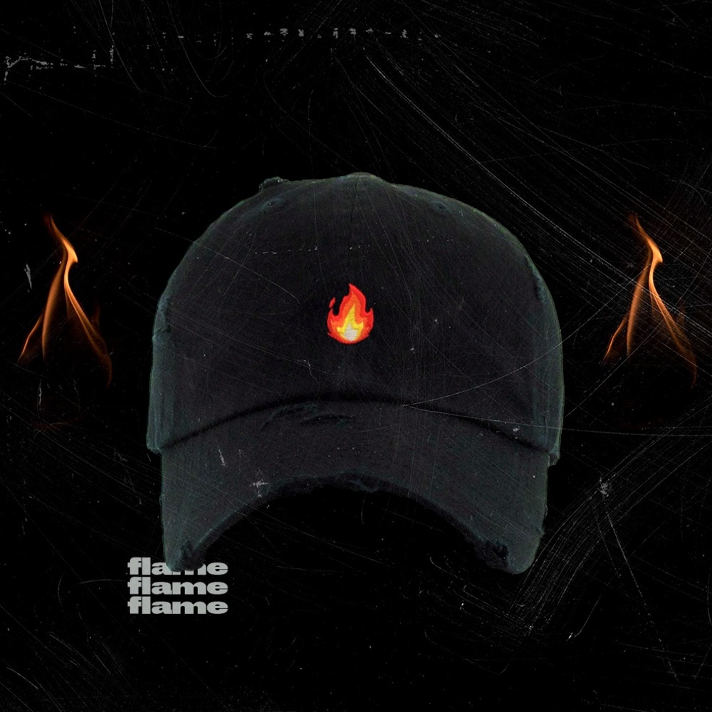 Flame emoji dad hat (unisex) *brand new*